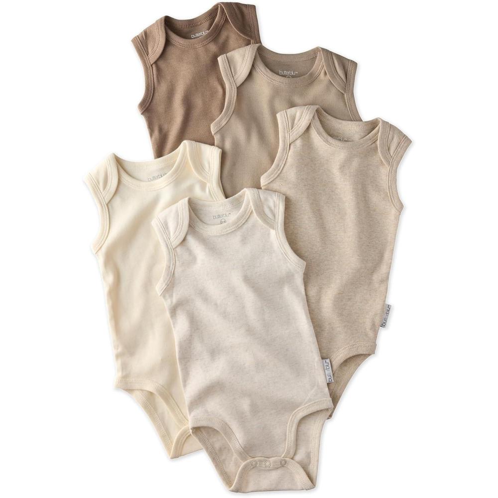 Butterblu Sam 5-Pack Sleeveless Bodysuits 100% Organic Cotton Baby