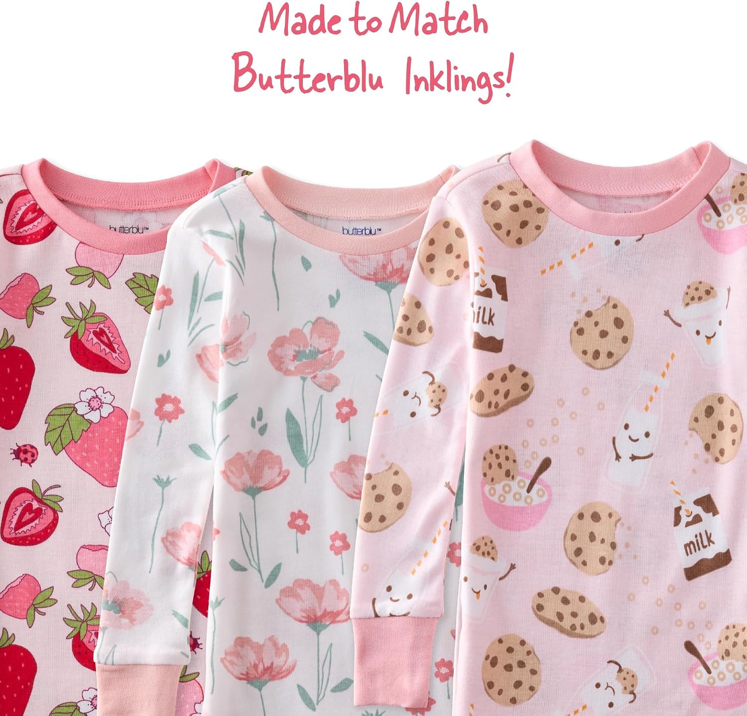 image:imageButterblu Zen Snugfit 2Piece Pajamas 100 Organic Cotton Long SleeveBerry Best