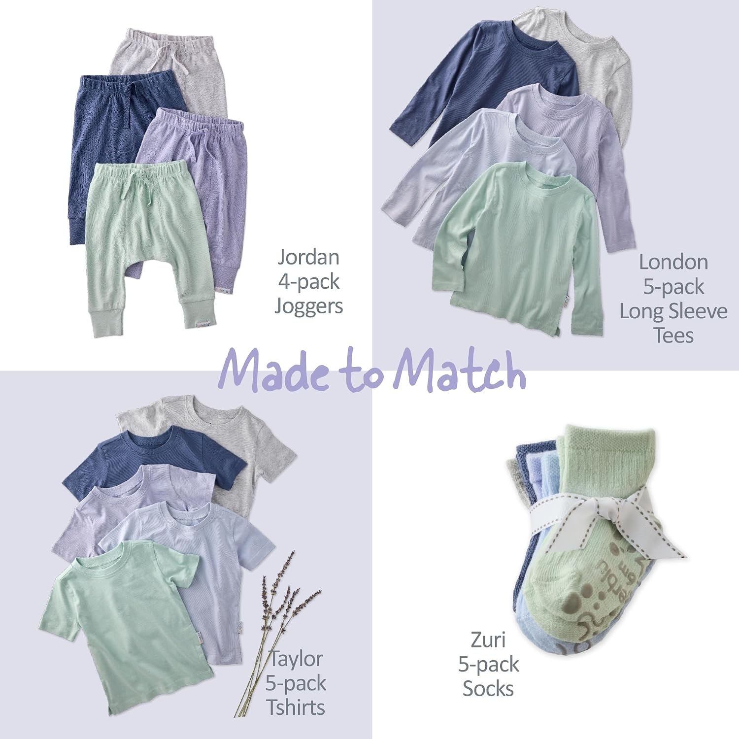image:imageButterblu Layla Leggings 4 Pack Organic Cotton Pants for GirlsFrost Flutter