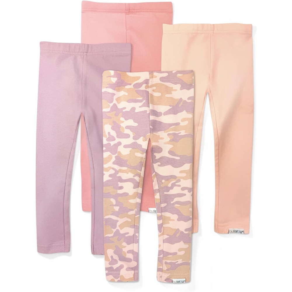 image:imageButterblu Layla  Leggings 4 Pack Organic Cotton Pants for GirlsSorbet Camo