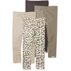 Butterblu Layla – Leggings, 4 Pack Organic Cotton Pants for Girls(Natural Snow Leopard)