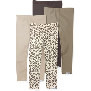 Butterblu Layla – Leggings, 4 Pack Organic Cotton Pants for Girls(Natural Snow Leopard)