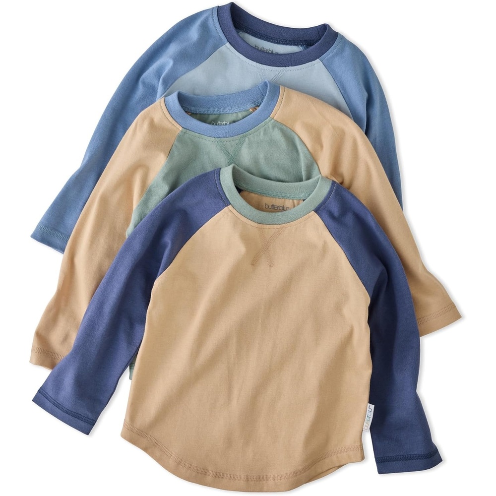 image:imageButterblu Rookie 3Pack 100 Organic Cotton Long Sleeve Baseball TShirtTerra