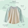 Butterblu Rookie 3-Pack 100% Organic Cotton Long Sleeve Baseball T-Shirt(Seafoam)