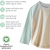 Butterblu Rookie 3-Pack 100% Organic Cotton Long Sleeve Baseball T-Shirt(Seafoam)