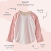 Butterblu Rookie 3-Pack 100% Organic Cotton Long Sleeve Baseball T-Shirt(Sorbet)