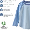 Butterblu Rookie 3-Pack 100% Organic Cotton Long Sleeve Baseball T-Shirt(Terra)