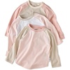 Butterblu Rookie 3-Pack 100% Organic Cotton Long Sleeve Baseball T-Shirt(Pink Sunrise)