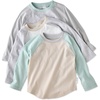 Butterblu Rookie 3-Pack 100% Organic Cotton Long Sleeve Baseball T-Shirt(Seafoam)