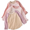 Butterblu Rookie 3-Pack 100% Organic Cotton Long Sleeve Baseball T-Shirt(Sorbet)