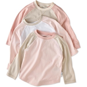 Butterblu Rookie 3-Pack 100% Organic Cotton Long Sleeve Baseball T-Shirt(Pink Sunrise)
